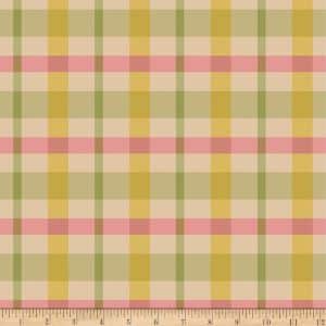 The best quilting fabric in a pink and green plaid pattern with a ruler.