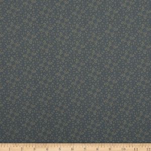 The best quilting fabric - a blue and gold fabric with a flower pattern.