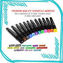 A set of markers with different colors on them.