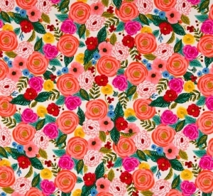 Cotton + Steel Rifle Paper Co. English Garden Rayon Challis Juliet Rose Cream