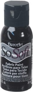 DecoArt DSS24 26 SoSoft Fabric Acrylics Paint 1 Ounce Lamp Black