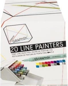 Derwent Graphik Line Painter Set All 20 Graphik Line Painter Colors 2302234Assorted Colors