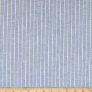 Linen Cotton Blend Yarndye Stripe Blue White