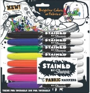 Sharpie 1779005 Stained Fabric Markers, Brush Tip, Assorted Colors, 8-Count