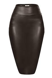 A black leather skirt on a mannequin.