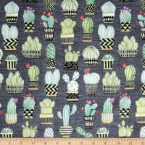 Michael Miller Lovely Llamas Cactus Hoedown Gray 1