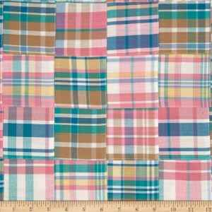 Robert Kaufman Nantucket Patchwork 3 Plaid Sorbet Madras Fabric