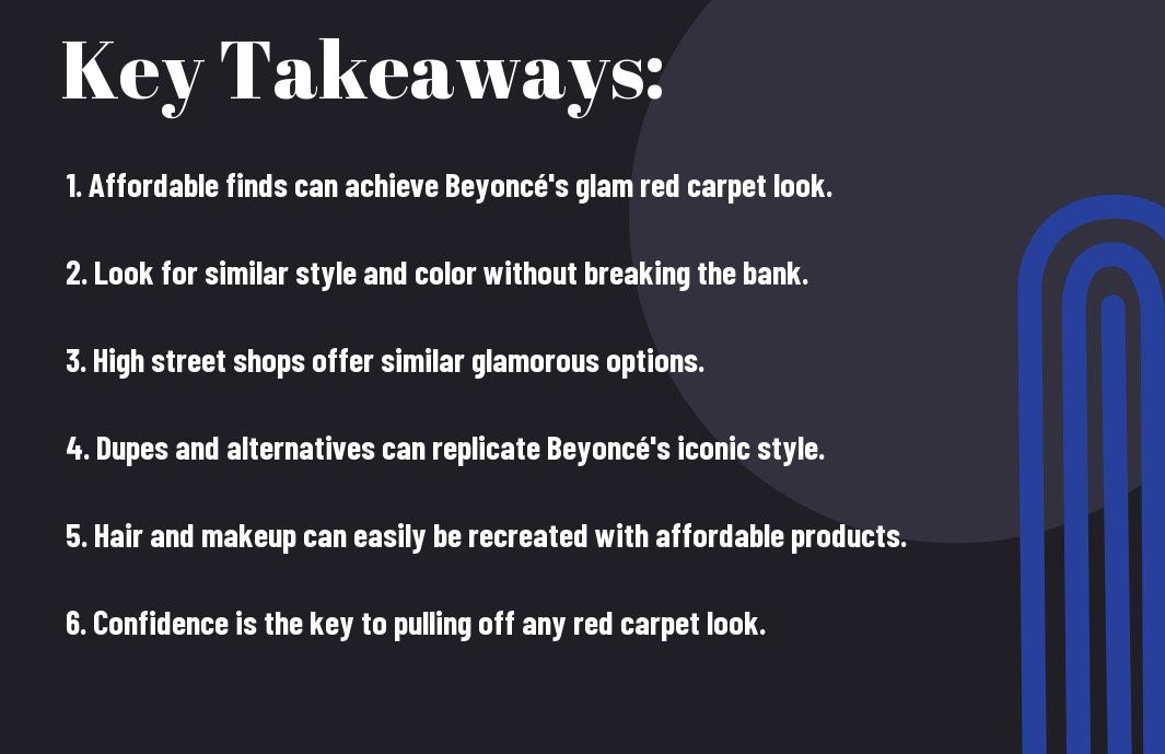 get beyonces red carpet glam look affordably jky